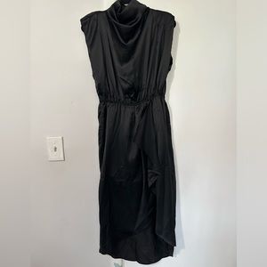 The Mint black sateen midi-dress size XL
